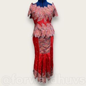 Hand Made Custom Embroidered Lehenga Choli Mermaid Style Bridal Dress | See Meas